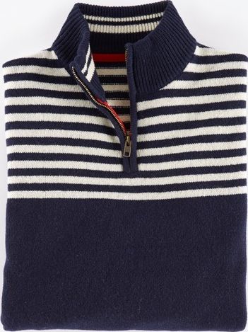 Boden, 1669[^]34921379 Everyday Half Zip Jumper Navy/Ecru Boden,