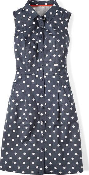 Boden, 1669[^]34836296 Iris Shirt Dress Storm Small Spot Boden, Storm