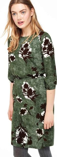 Boden, 1669[^]35179423 Jodie Party Dress Green Textured Flower Boden,