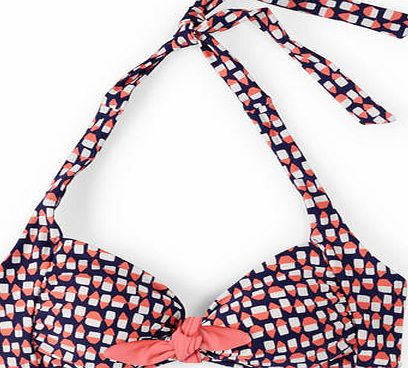 Boden Knot Front Bikini Top Sailor Blue Geo Boden,