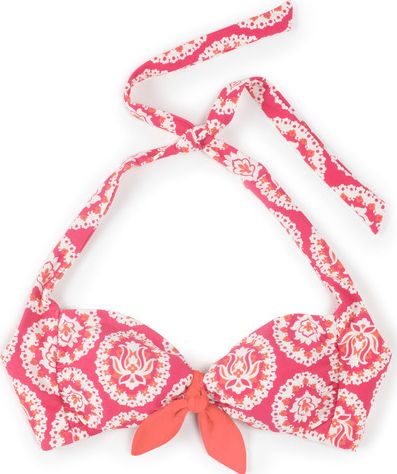 Boden, 1669[^]34566000 Knot Front Bikini Top Tutti Frutti Woodblock