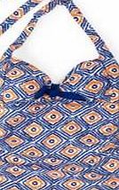 Boden Knot Front Tankini Top, Lapis/Orange Scribble