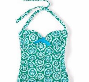 Boden Knot Front Tankini Top, Lotus Woodblock,Sailor