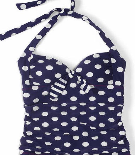 Boden Knot Front Tankini Top Sailor Blue Spot Boden,