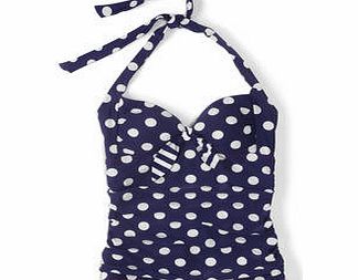 Boden Knot Front Tankini Top, Sailor Blue Spot,Sailor