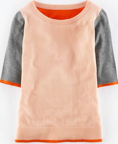 Boden, 1669[^]35062959 Lightweight Colourblock Jumper Pink/Grey