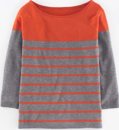 Boden, 1669[^]35063551 Lightweight Striped Jumper Autumn Sunset/Grey