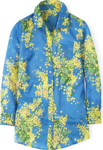 Boden, 1669[^]34858746 Long Line Casual Shirt Porcelain Blue Mimosa