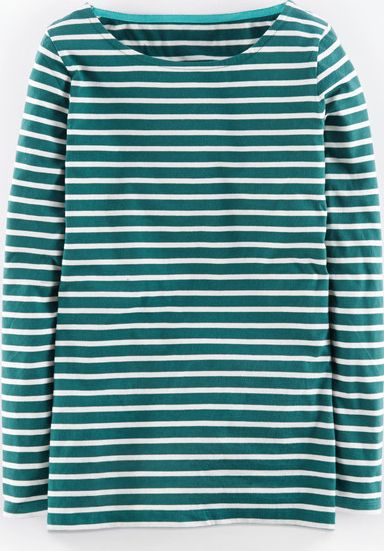 Boden, 1669[^]35292200 Long Line Long Sleeve Breton Pine/Ivory Boden,