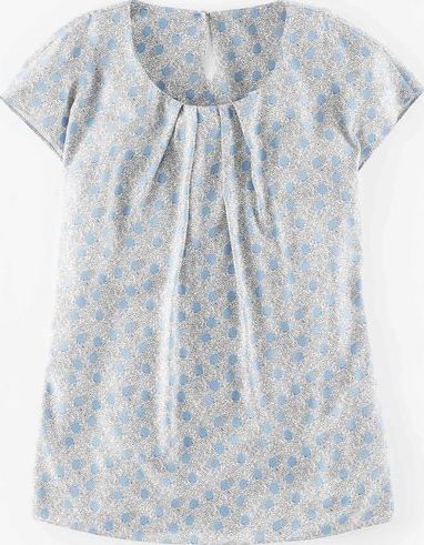 Boden, 1669[^]35234038 Long Line Ravello Top Frosty Blue Scribble Spot