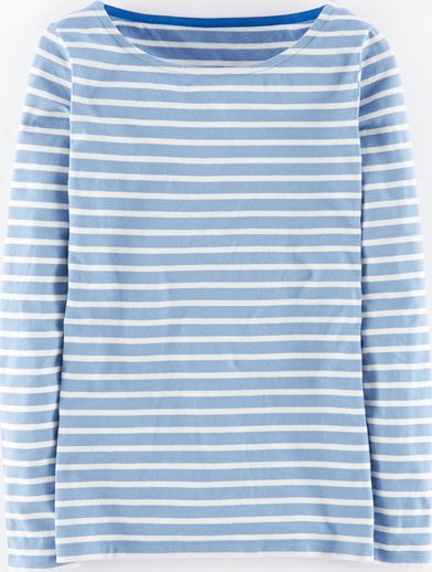 Boden, 1669[^]35009844 Long Sleeve Breton Frosty Blue/Ivory Boden,