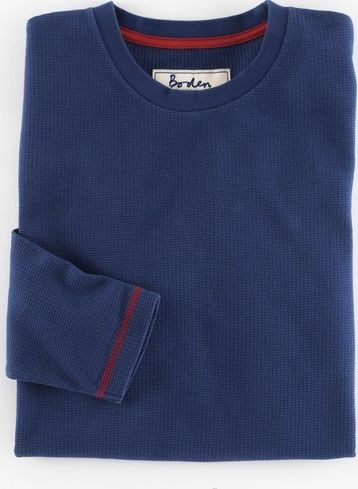 Boden, 1669[^]34914861 Long Sleeve Waffle T-shirt Bright Navy Boden,