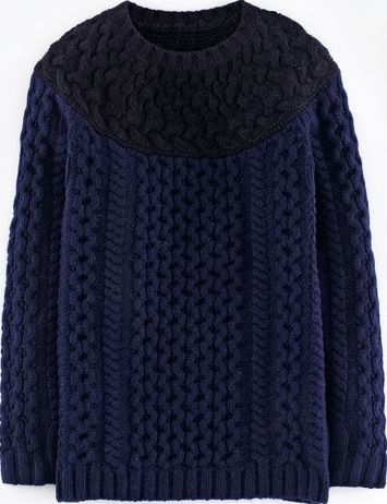 Boden, 1669[^]35203231 Longer Line Cable Jumper Navy/Black Boden,