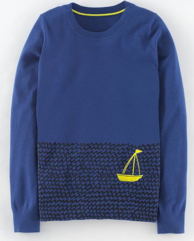 Boden, 1669[^]35061456 Low Tide Jumper Bright Blue Sail Boat Boden,