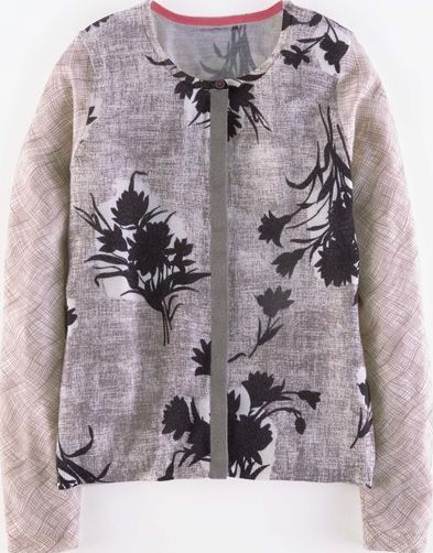 Boden, 1669[^]35190834 Merino Print Cardigan Pewter Textured Flower