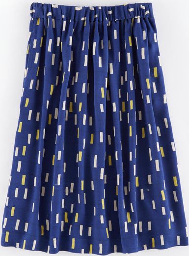 Boden Oona Skirt Navy Blocks Print Boden, Navy Blocks