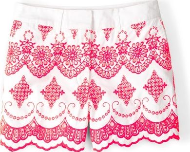 Boden, 1669[^]35026889 Pretty Embroidered Shorts Neon Grapefruit Boden,