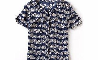 Pretty Georgette Blouse, Moth Shadow Flower,Navy