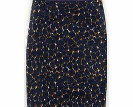 Boden Printed Cotton Pencil Skirt, Navy 34360396