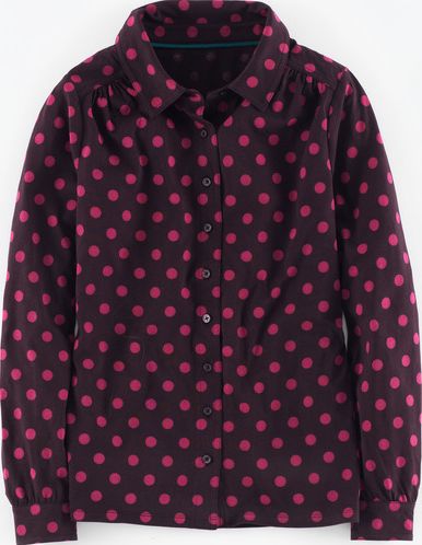 Boden, 1669[^]35181494 Printed Jersey Shirt Eggplant Spot Boden,