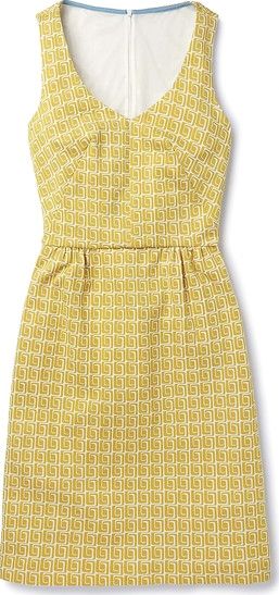 Boden, 1669[^]35011485 Printed Sarah Ponte Dress Sulphur Mono Geo