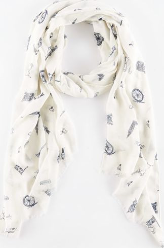 Boden, 1669[^]35054402 Printed Scarf Ivory Transport Boden, Ivory