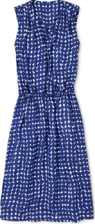 Boden, 1669[^]34872358 Relaxed Summer Dress Navy Bobble Spot Boden,