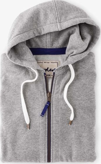 Boden, 1669[^]34271932 Relaxed Zip Through Hoody Grey Boden, Grey