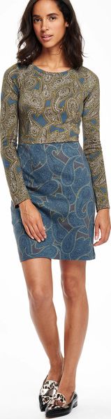 Boden, 1669[^]35143379 Retro Hotchpotch Tunic Party Dress Blues Paisley