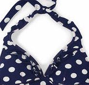 Boden Ruffle Bikini Top, Sailor Blue Spot 34566653