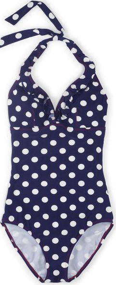 Boden, 1669[^]34563007 Ruffle Swimsuit Sailor Blue Spot Boden, Sailor