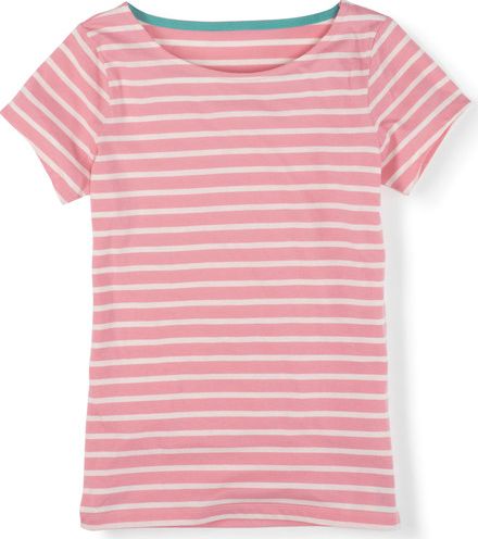 Boden, 1669[^]34703280 Short Sleeve Breton Pink Lemonade/Ivory Boden,