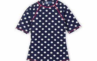 Boden Short Sleeve Rash Vest, Sailor Blue Spot,Tutti