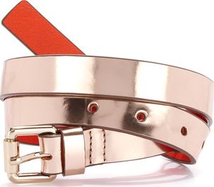 Boden, 1669[^]35048552 Skinny Belt Rose Gold Metallic Leather Boden,