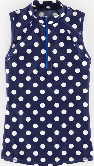 Boden, 1669[^]35266428 Sleeveless Zip Rash Vest Sailor Blue Spot Boden,