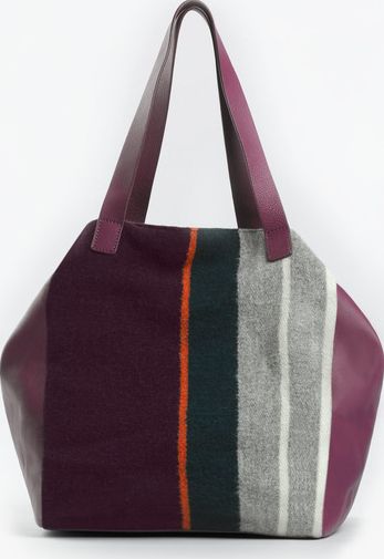 Boden, 1669[^]35158757 Slouchy Tote Elderberry/Mohair Stripe Boden,