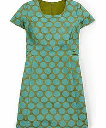 Spot Jacquard Dress, Blue,Orange 34301408