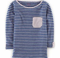 Stripe Pocket Tee, Grey Marl/Bright Blue 34340950