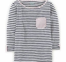 Stripe Pocket Tee, Ivory/Navy 34341008