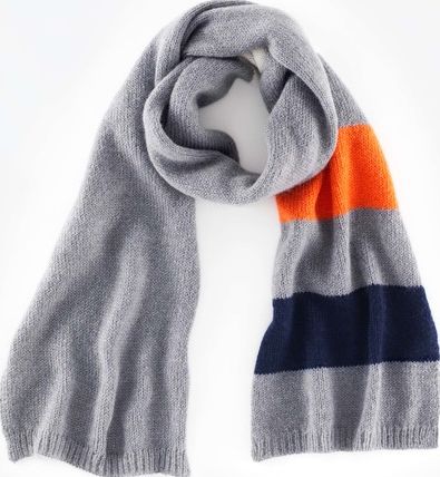 Boden, 1669[^]35150192 Stripe Scarf Grey/Navy/Bright Orange Boden,