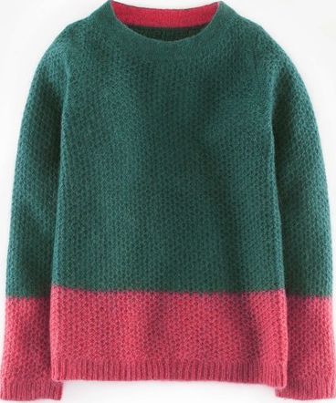 Boden, 1669[^]35200575 Textured Mohair Mix Jumper Pine/Rose Blossom