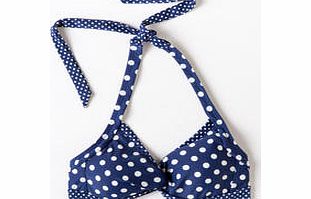 Boden Twist Front Bikini Top, Mariner Blue Spot,Dark