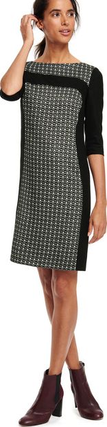 Boden, 1669[^]35171941 Workwear Panel Dress Black Jacquard Boden, Black