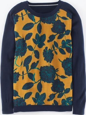 Boden, 1669[^]35064260 Woven Front Jumper Navy/Gold Floral Boden,