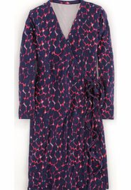 Wrap Dress, Navy/Camelia Painted Leopard 34387217