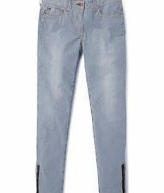 Boden Zip Ankle Skimmer Jeans, Ticking Stripe,Denim