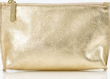 Boden, 1669[^]35118439 Zip Top Pouch Soft Gold Metallic Boden, Soft