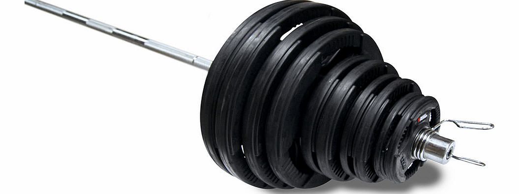 Body Power 185Kg Rubber Encased Tri-Grip Olympic Set