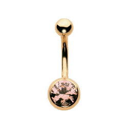 Body Shock Jewelled Navel Bar In 9 Carat Yellow Gold