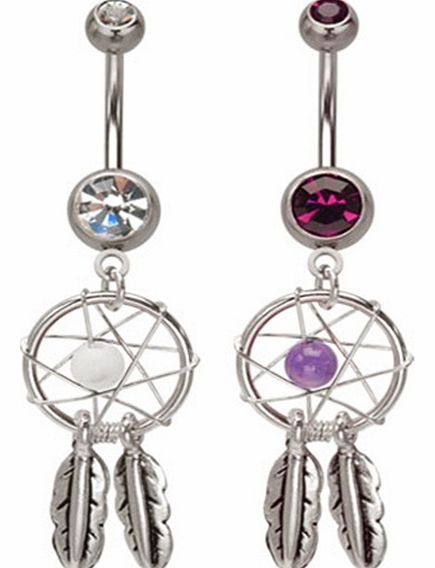 Body Vibe Dream Catcher Navel Bar NDG-5159AM